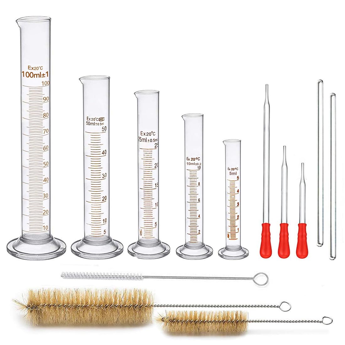JESSTOLO Laboratory Graduated Glassware Set — 13 Piece 1 JESSTOLO Laboratory Graduated Glassware Set — 13 Piece